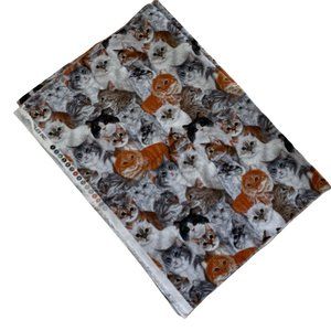 David Textiles Cat Print Cotton Fabric Remnant One Yard 15" x 44"